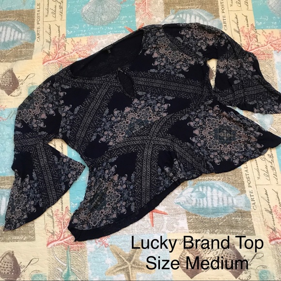 Lucky Brand Tops - 📦Lucky Brand Bell Cuff Flowing Top Size Medium